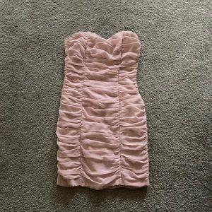 H&M strapless sweetheart neckline ruched bodycon mini dress